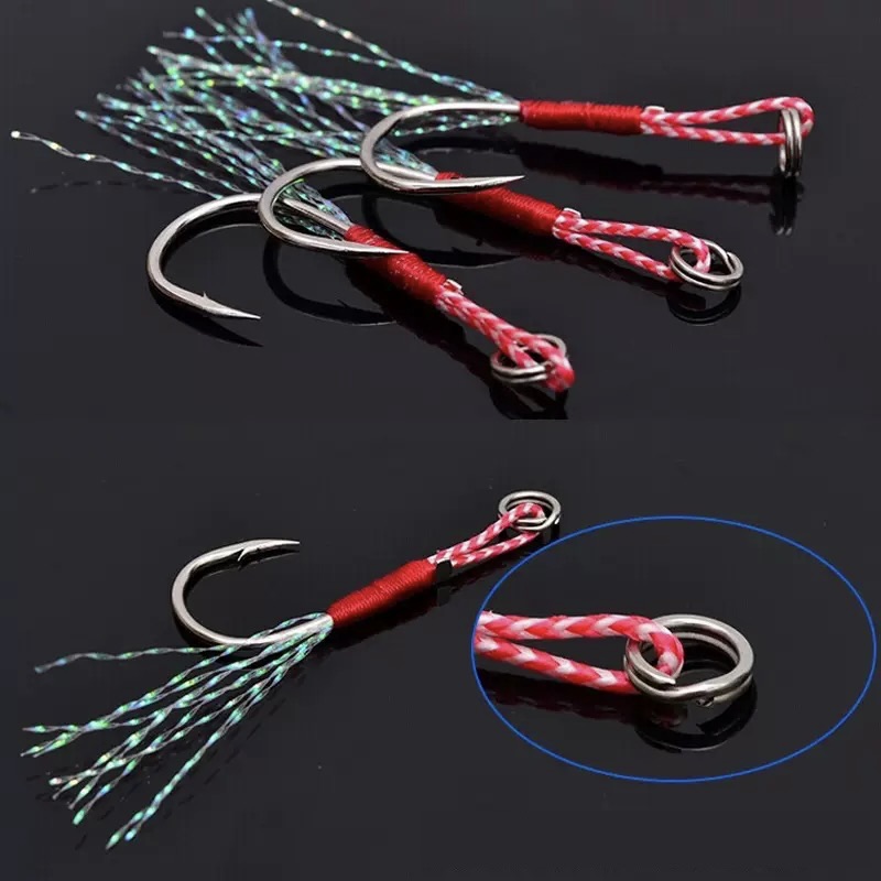 Snell Fishing Rig - 와이어 리더가 있는 프리-스넬링 낚시 바늘,